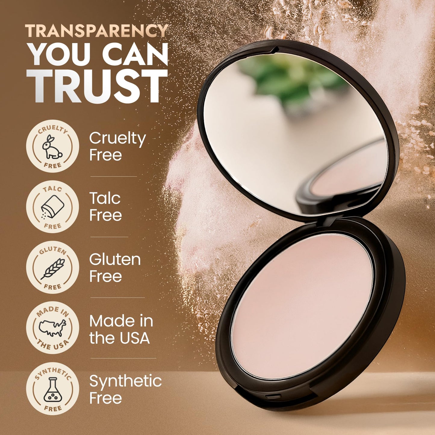 Organic Pressed Setting Powder - Talc-Free & Non-Toxic Translucent Powder with Matte Finish - Oil Absorbing, Pore Minimizing, 16 Hour Wear for All Beauty & Personal Care BaeBlu