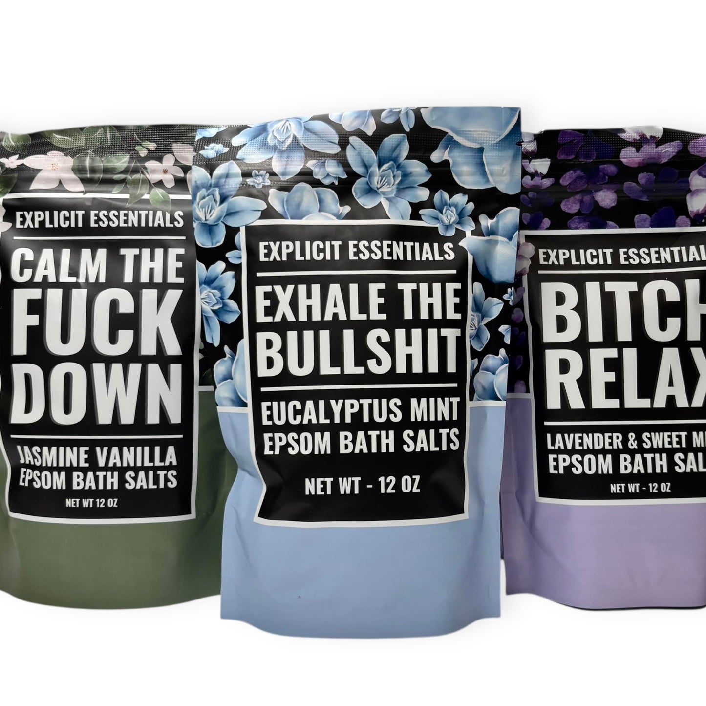 Calming Bath Salt Trio Gift Set Bundle for Women, Spa Gift Idea for Women Beauty and Personal Care Explicit Essentials