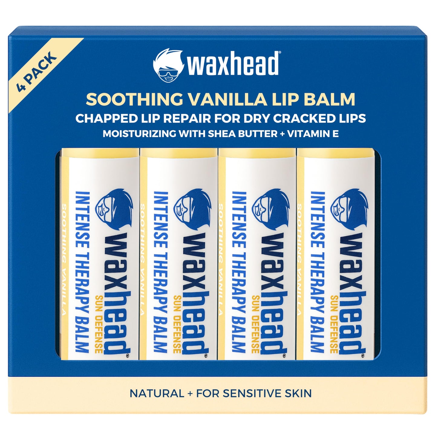Waxhead Organic Lip Balm - Fast-Acting Relief Lip Repair for Dry, Cracked, Chapped Lips - Natural Beeswax, Shea Butter, Aloe & Vitamin E - Hydrating Beauty and Personal Care Waxhead Sun Defense Foods