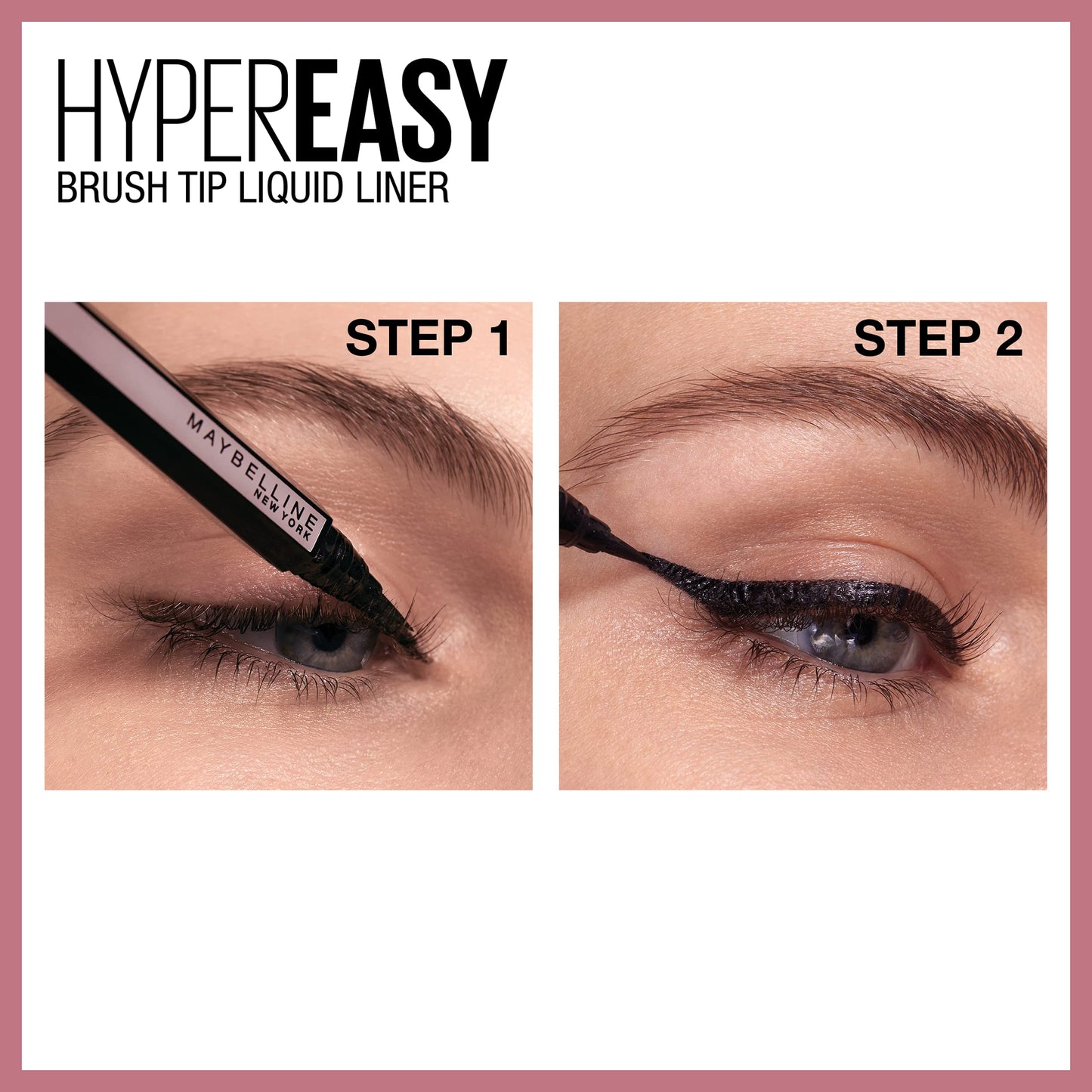 MAYBELLINE New York Hyper Easy Liquid Pen No-Skip Waterproof Eyeliner, Satin Finish, Pitch Brown Beauty & Personal Care MAYBELLINE