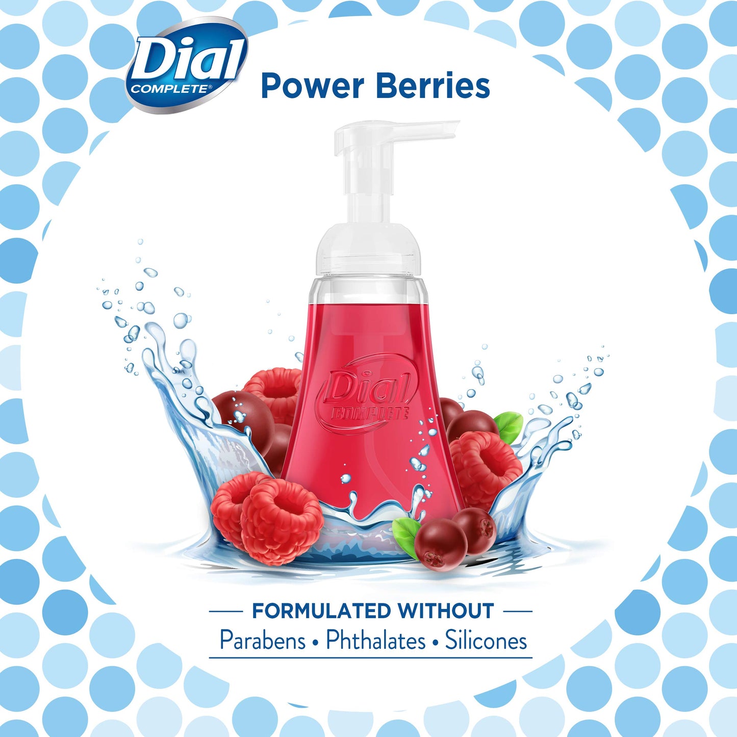 Dial Antibacterial Foaming Hand Wash, Power Berries, 7.5 Oz Pump Bottle, 8/carton Beauty & Personal Care Dial