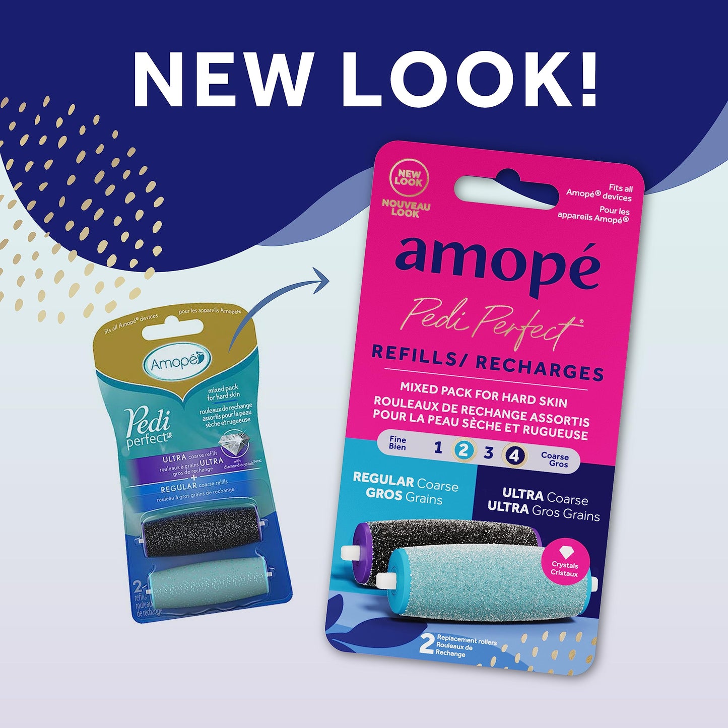 Amope Pedi Perfect Electric Callus Remover Foot File Roller Head Refills, with Diamond Crystals, Removes Hard & Dead Skin, Mixed Pack for Hard Skin, 1 Beauty & Personal Care Amope