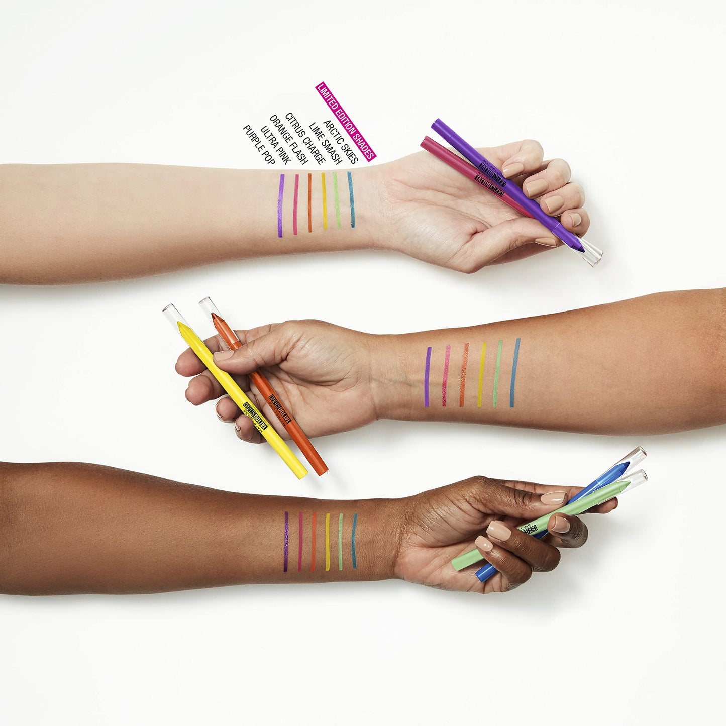 MAYBELLINE New York Tattoo Studio Long-Lasting Sharpenable Eyeliner Pencil, Glide on Smooth Gel Pigments with 36 Hour Wear, Waterproof Citrus Charge Beauty & Personal Care MAYBELLINE