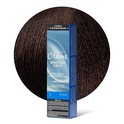 L'OREAL TECHNIQUE Excellence Crème Resistant Grays Permanent Hair Color - Max Coverage on Resistant Grays, Rich Crème No-Drip Formula & Patented Gray Beauty & Personal Care L'OREAL TECHNIQUE