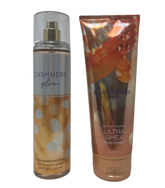 Bath & Body Works - Signature Collection - Cashmere Glow - Fine Fragrance Mist 8 Fl Oz & Ultra Shea Body Cream - 8 Oz Beauty and Personal Care Bath & Body Works