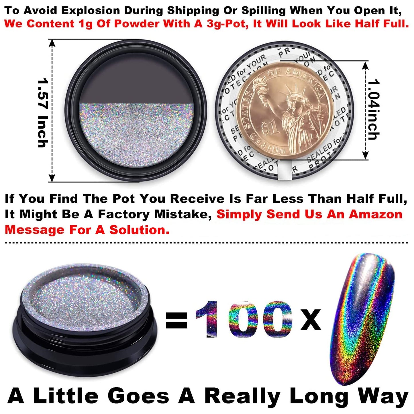 GA&EN Holographic Nail Polishing Powder Fine Rainbow Holo Unicorn Mirror Laser Effect Multi Chrome Manicure Pigment Glitter Dust for Salon Home Nail Beauty & Personal Care GA&EN