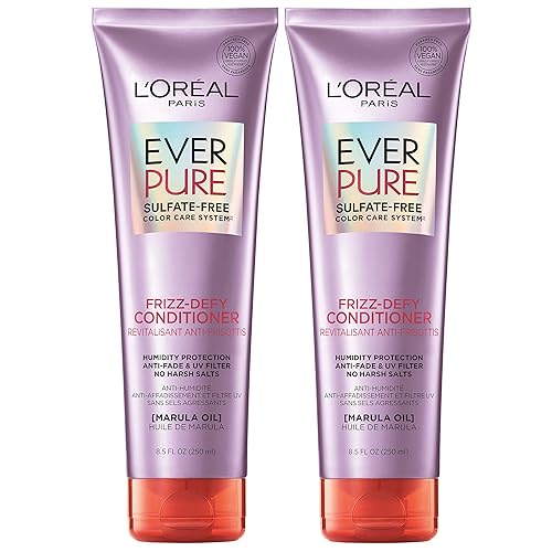 L'Oreal Paris Hair Care EverPure Sulfate Free Frizz Defy Conditioner, with Marula Oil, 2 Count (8.5 Fl; Oz each) (Packaging May Vary) Beauty & Personal Care L'Oreal Paris