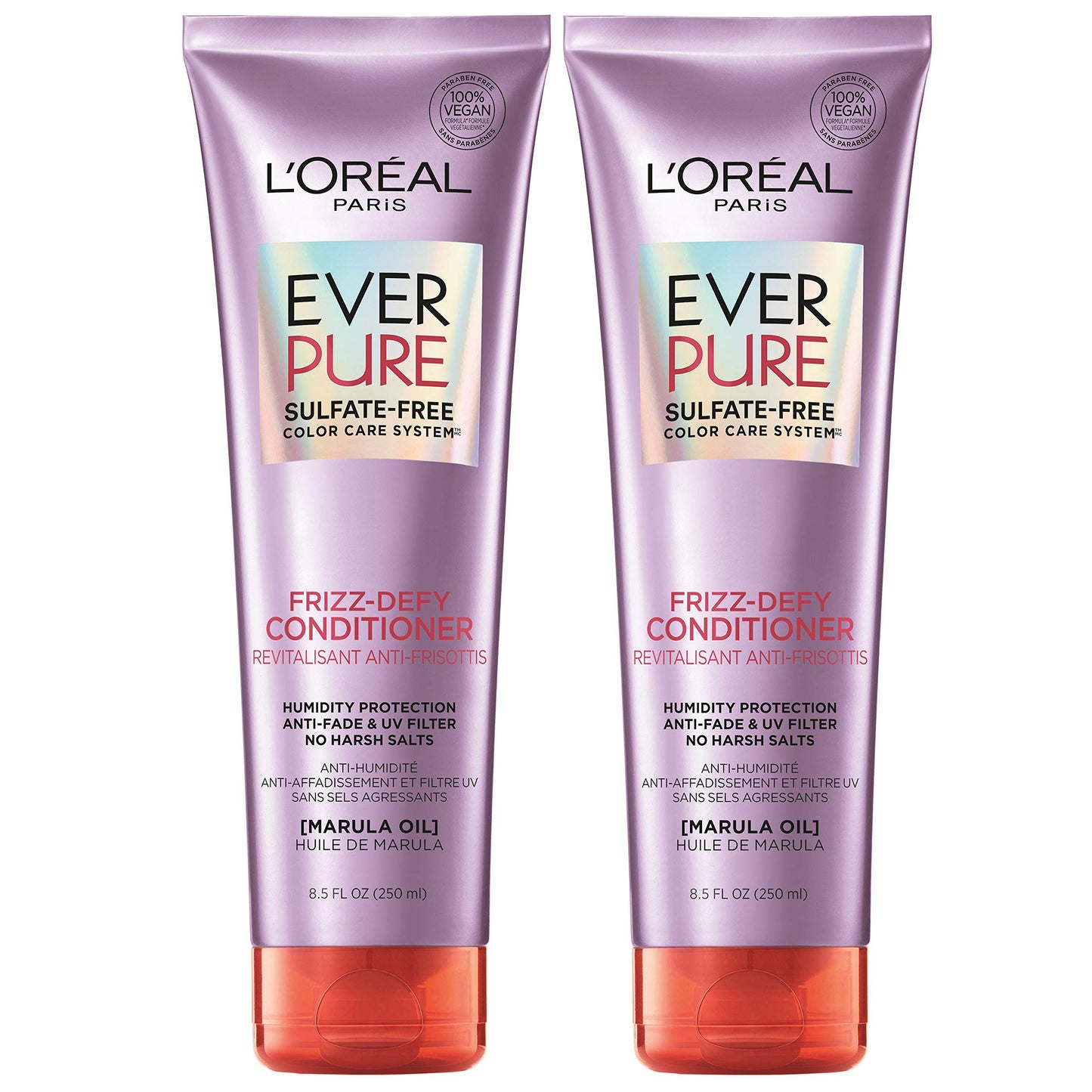 L'Oreal Paris Hair Care EverPure Sulfate Free Frizz Defy Conditioner, with Marula Oil, 2 Count (8.5 Fl; Oz each) (Packaging May Vary) Beauty & Personal Care L'Oreal Paris