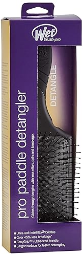 Wet Brush Paddle Detangler Hair Brush Black with Soft Bristles, Perfect Hair Brush for Men, Women and Kids, Detangler for All Hair Types - Blackout Beauty & Personal Care Wet Brush