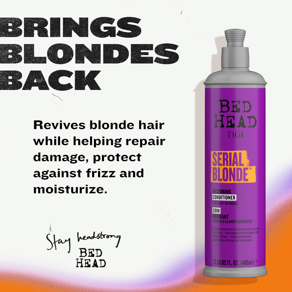 TIGI Bed Head Serial Blonde Restoring Conditioner for Damaged Blonde Hair, Hydrolyzed Keratin, 13.53 fl oz Beauty & Personal Care TIGI