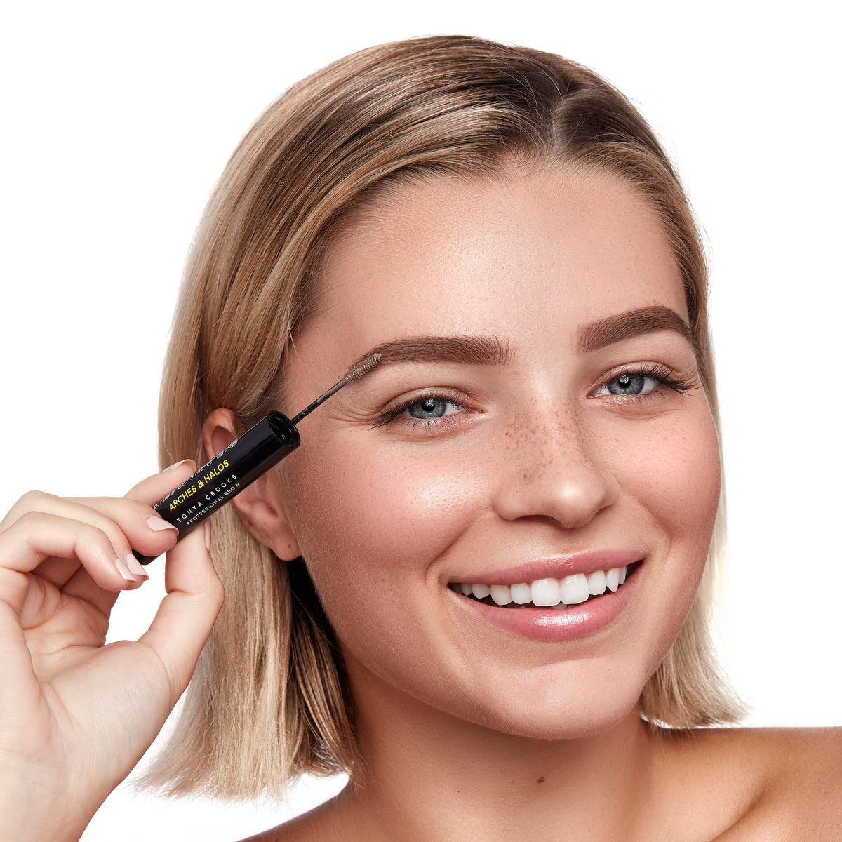 Arches and Halos Microfiber Tinted Brow Mousse - Richly Pigmented Eyebrow Shaper - Water Resistant Filler Pen - Vegan - Neutral Brown - 0.11 oz