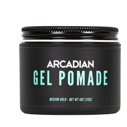 Arcadian Grooming Gel Pomade - Men’s Styling Cream - Slick Medium Hold, High Volume, Medium Shine - All Hair Types - Vegan & Cruelty-Free (4 oz) Beauty & Personal Care Arcadian