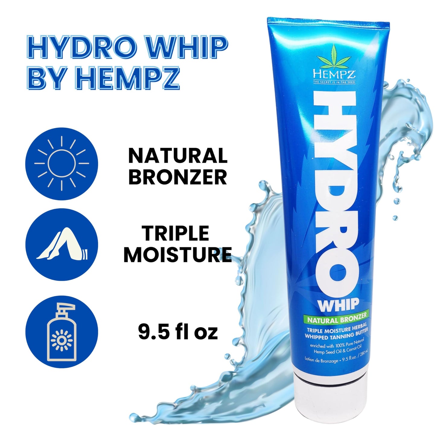 Hempz Hydro Whip Bronzing Butter Triple Moisture Herbal Whipped Natural Bronzing Butter 9oz Beauty & Personal Care Hempz