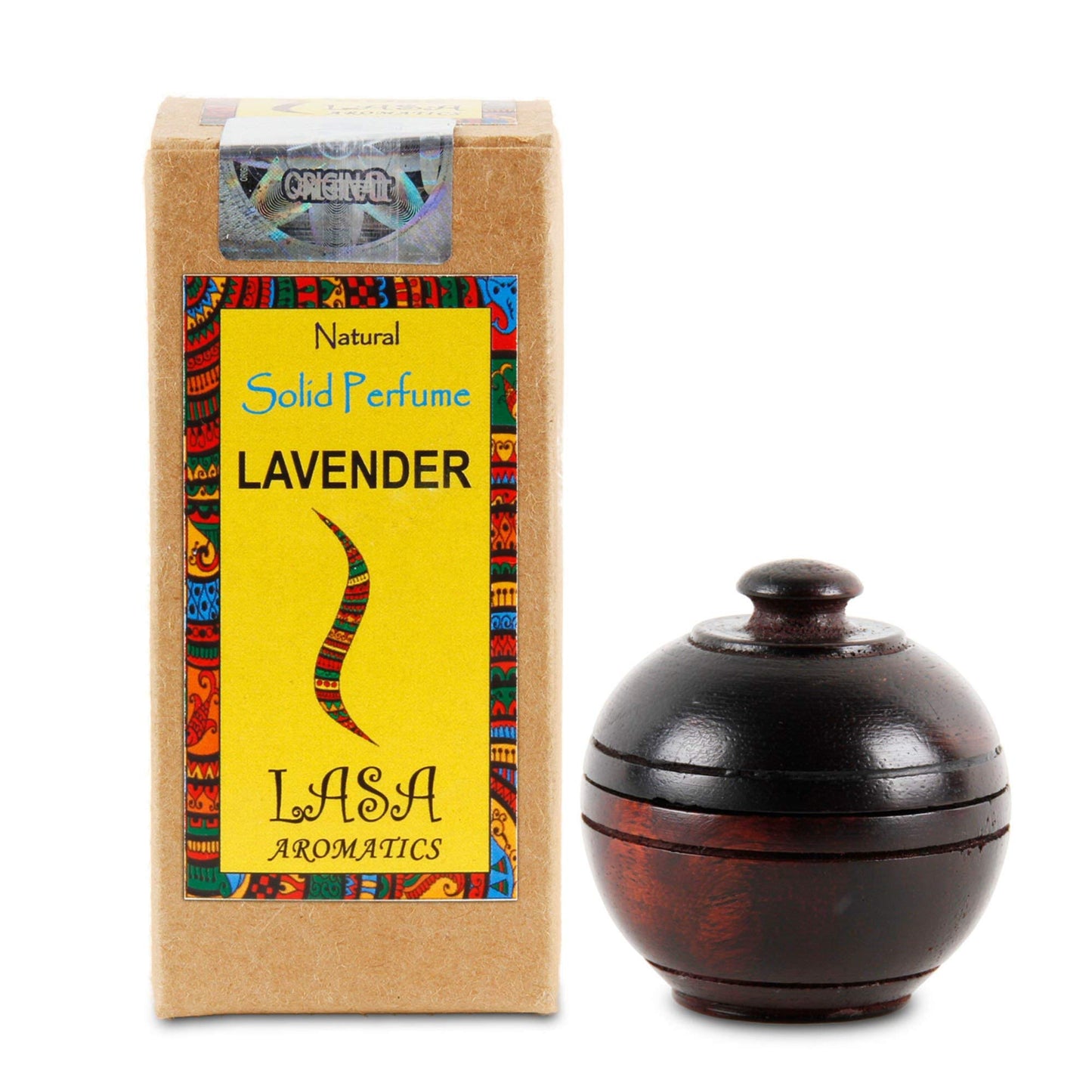 Lasa Aromatics Lavender Natural Solid Perfume Body Musk In Wooden Jar 6gm Beauty & Personal Care Lasa Aromatics