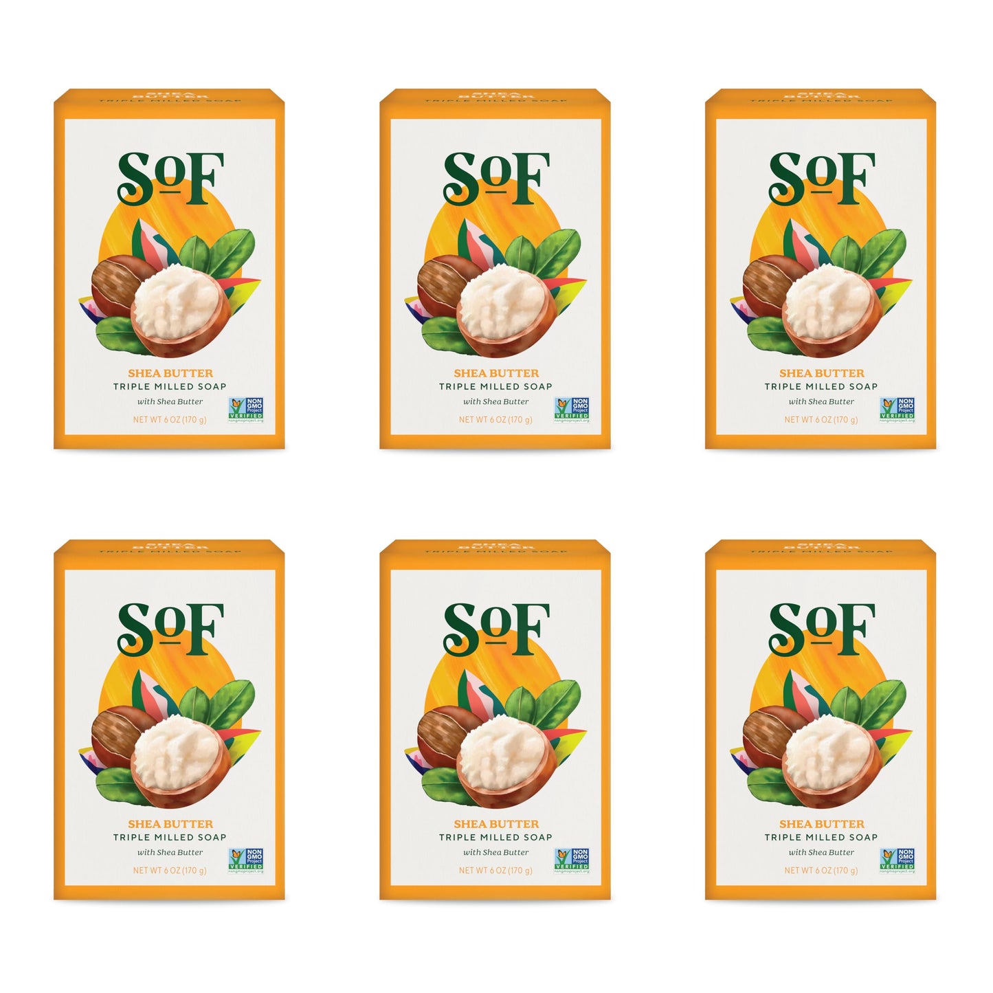 South Of France SoF Triple Milled Bar Soap - With Coconut Oil & Organic Shea Butter- Vegan & Non GMO- Free From Phthalates, Sulfates & Parabens- Shea Beauty & Personal Care South Of France