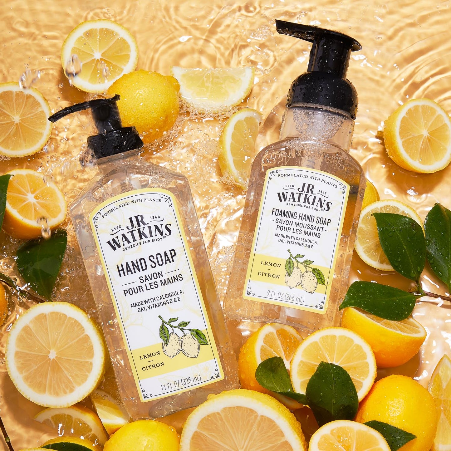J.R. Watkins Gel Hand Soap, 3 Pack of 11 Fl Oz, Lemon Scent Beauty and Personal Care J.R. Watkins