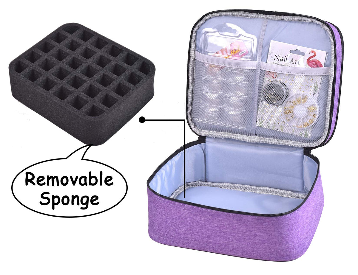 ZFZGFRCS Nail Polish Organizer- Holds 30 Bottles Nail Supply Organizers and Storage Double-layer Nail Bag Organizer Case Nail varnish Organizer Nail Beauty & Personal Care ZFZGFRCS