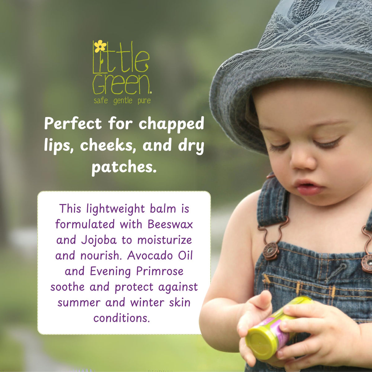 Little Green Kids Soothing Balm, Kids Skincare, Moisturizing Baby Lip Balm for Chapped Lips, Cheeks & Dry Skin, 0.45oz Beauty & Personal Care Little Green