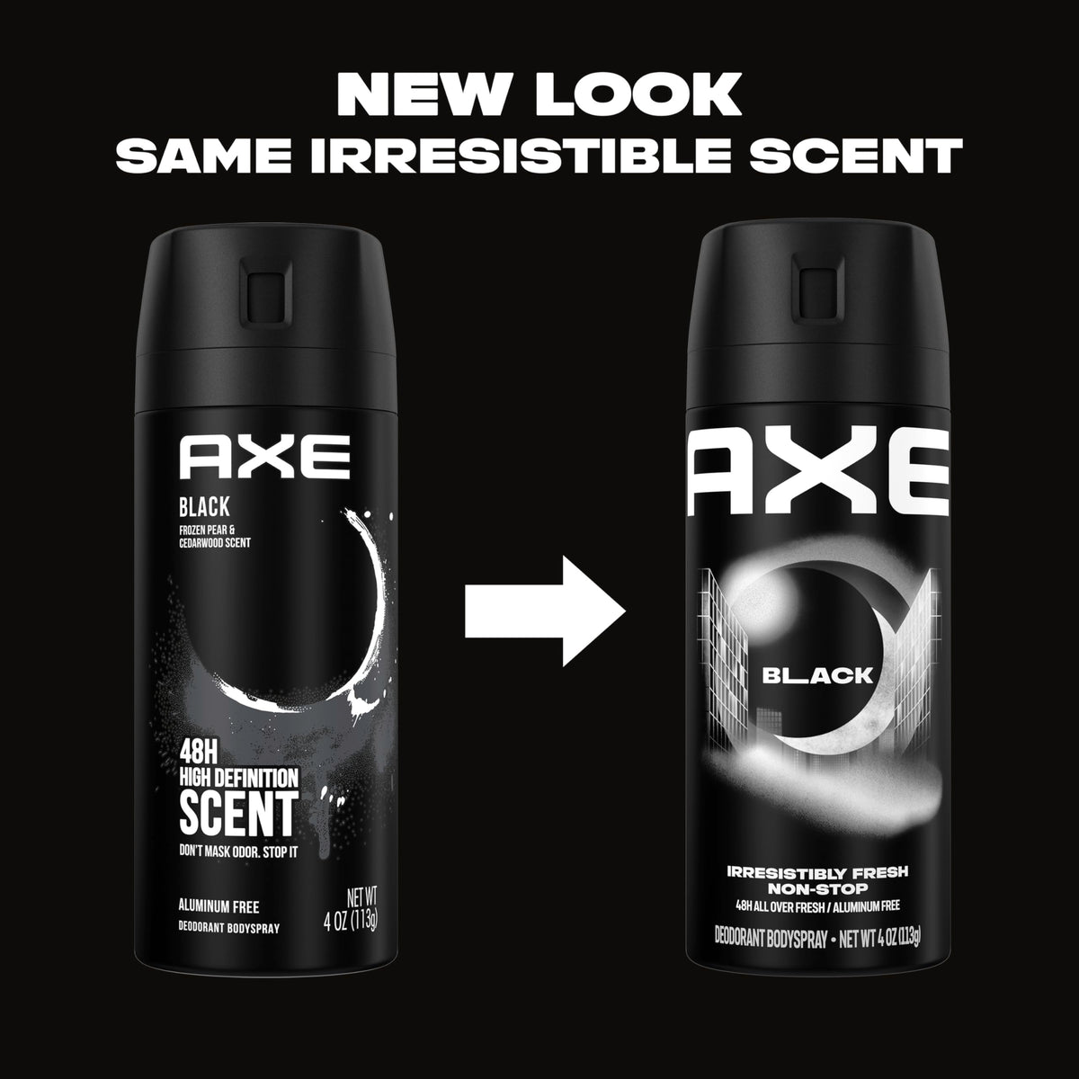 AXE Body Spray Deodorant for Men Black for Long Lasting Odor Protection Frozen Pear & Sandalwood Men's Deodorant Formulated Without Aluminum 4.0 oz