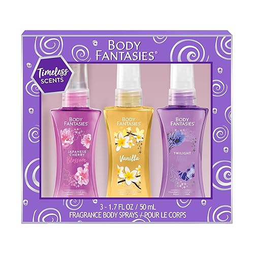 Body Fantasies Body Spray Holiday Gift Set for Her - 3 Piece Timeless Scents Sampler, Perfect for Stocking Stuffers Beauty & Personal Care Body Fantasies