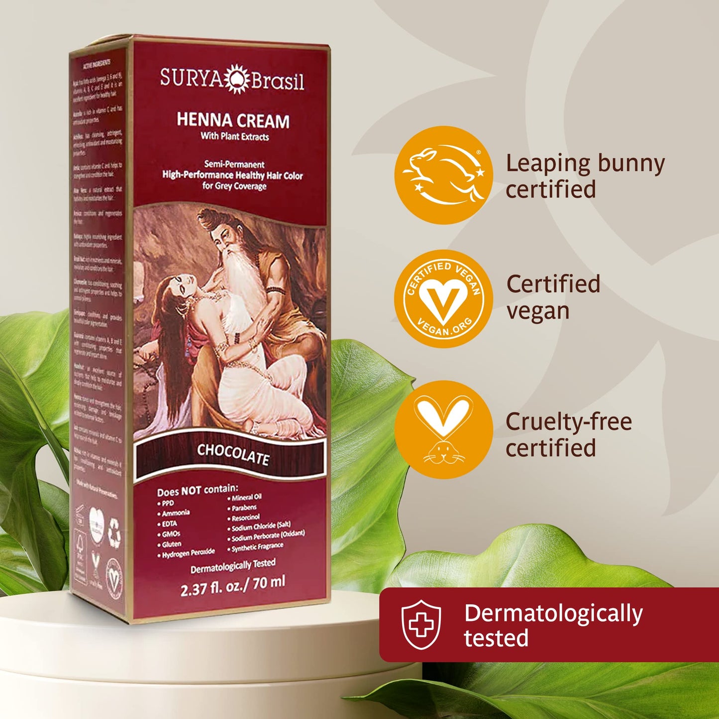 Surya Brasil Products Henna Cream, Chocolate, 2.37 Fluid Ounce Beauty & Personal Care Surya Brasil