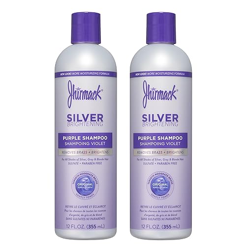 jhirmack Silver Brightening Purple Shampoo Set of 2 for all types of silver, grey, and blonde hair Beauty & Personal Care jhirmack