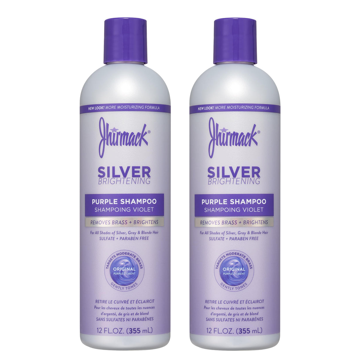 jhirmack Silver Brightening Purple Shampoo Set of 2 for all types of silver, grey, and blonde hair Beauty & Personal Care jhirmack