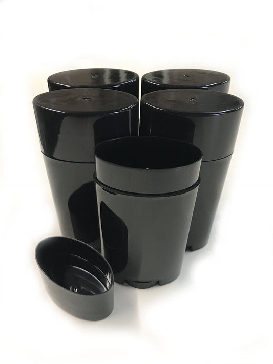 Empty Deodorant Containers - Twist-up, Recyclable, DIY Empty Deodorant OVAL Tubes, Top-Fill 2.5 OZ (Pack of 5, Black) Beauty and Personal Care DIY Deodorant Containers