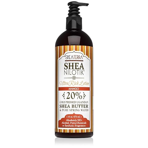 Shea Terra Organics Nilotik’ Shea Butter Ultra-Rich Lotion - Mango | Natural Daily Moisturizer High in Vitamins, Minerals & Fatty Acids Beauty & Personal Care Shea Terra Organics