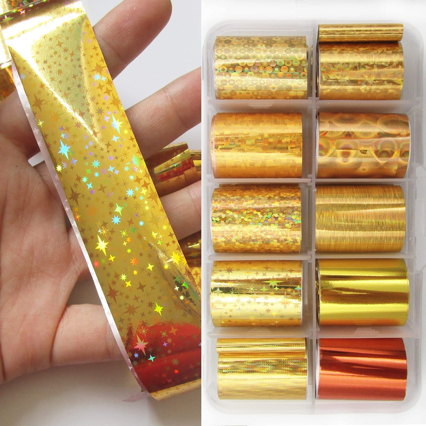 30 Sheet Holographic Transfer Nail Foil Stickers Starry Sky Nail Art Foils Sticker Wraps Metallic Gold Silver Laser Transfer Nail Decals for Manicure Beauty & Personal Care LoveOurHome