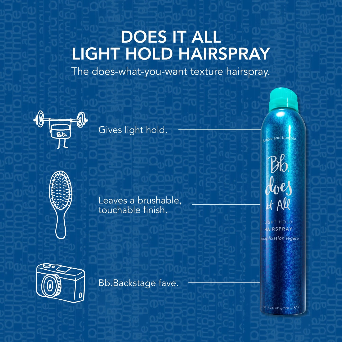 Bumble and bumble. Does It All Light Hold Hair Spray | Light Hold + Brushable Finish | Curly, Wavy, Straight, 10 Ounce Beauty & Personal Care Bumble and bumble.