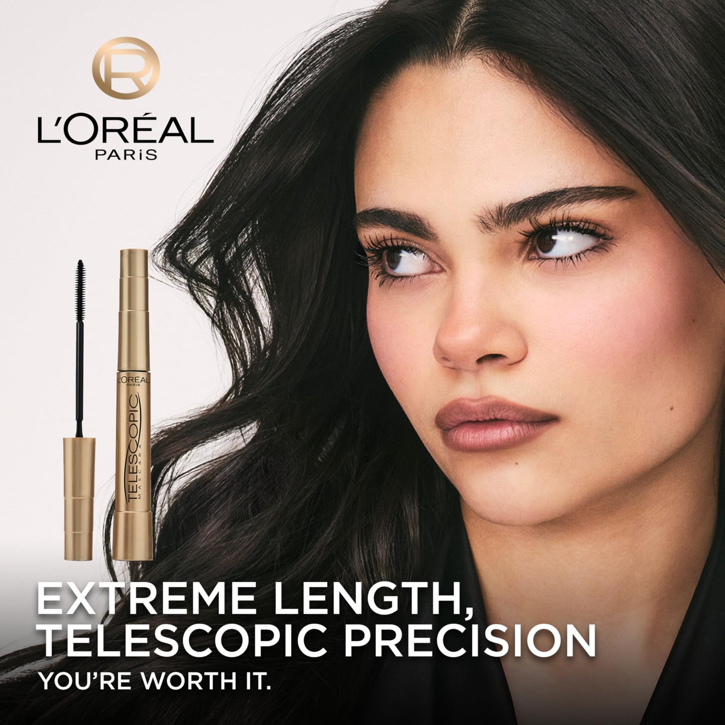 L’Oreal Paris Makeup Original Telescopic Mascara, Separating Mascara Volume and Length Formula, Washable, Black, 0.27 Fl Oz., 1 Count Beauty & Personal Care L'Oreal Paris