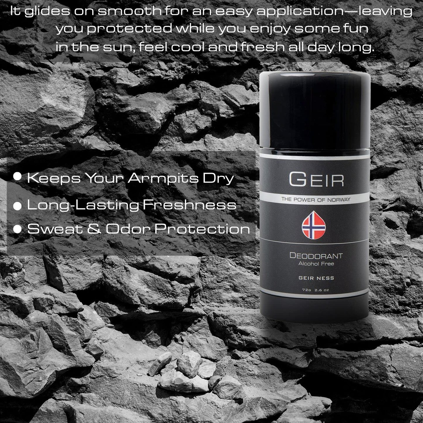 Geir Ness Men Deodorant - Alcohol and Aluminum Free Deodorant - Odor Protection for Sensitive Skin - Light and Long Lasting Cool and Clean Scent Beauty and Personal Care Geir Ness