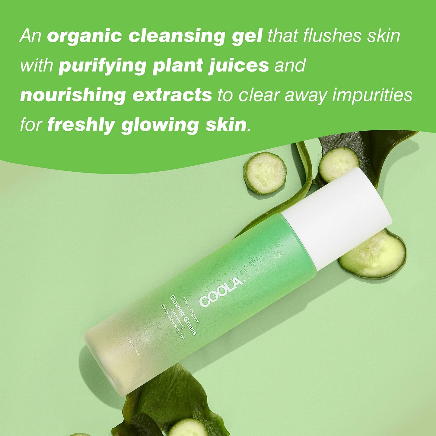 COOLA Organic Glowing Greens Facial Cleanser, Dermatologist Tested Skin Barrier Protection with Aloe Vera Juice, Vegan and Gluten Free, 5 Fl Oz Beauty & Personal Care COOLA