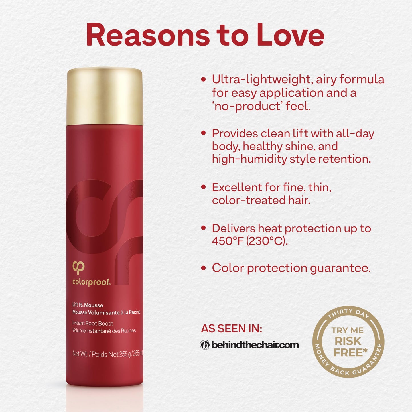 Colorproof Volume Lift It Hair Mousse 9 Fl. Oz. Volumizing Mousse, White Nectarine Scent Beauty & Personal Care ColorProof
