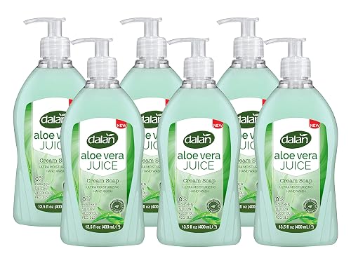 Dalan Aloe Vera Juice Cream Ultra Moisturizing Liquid Hand Soap for Dry and Fresh Hands Feeling Clean and Soft (13.5 Fl Oz / 400 mL (Pack of 6)) Beauty & Personal Care Dalan