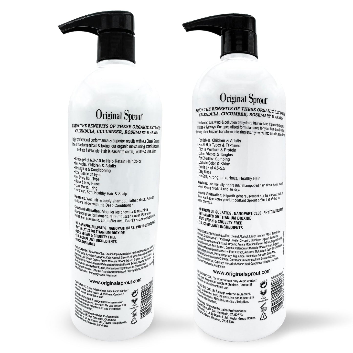 Original Sprout Classic Shampoo and Conditioner Set, Vegan Conditioner and Sulfate Free Shampoo for All Hair Types, 12 fl. oz Bottle, (Pack of 2) Beauty & Personal Care Original Sprout
