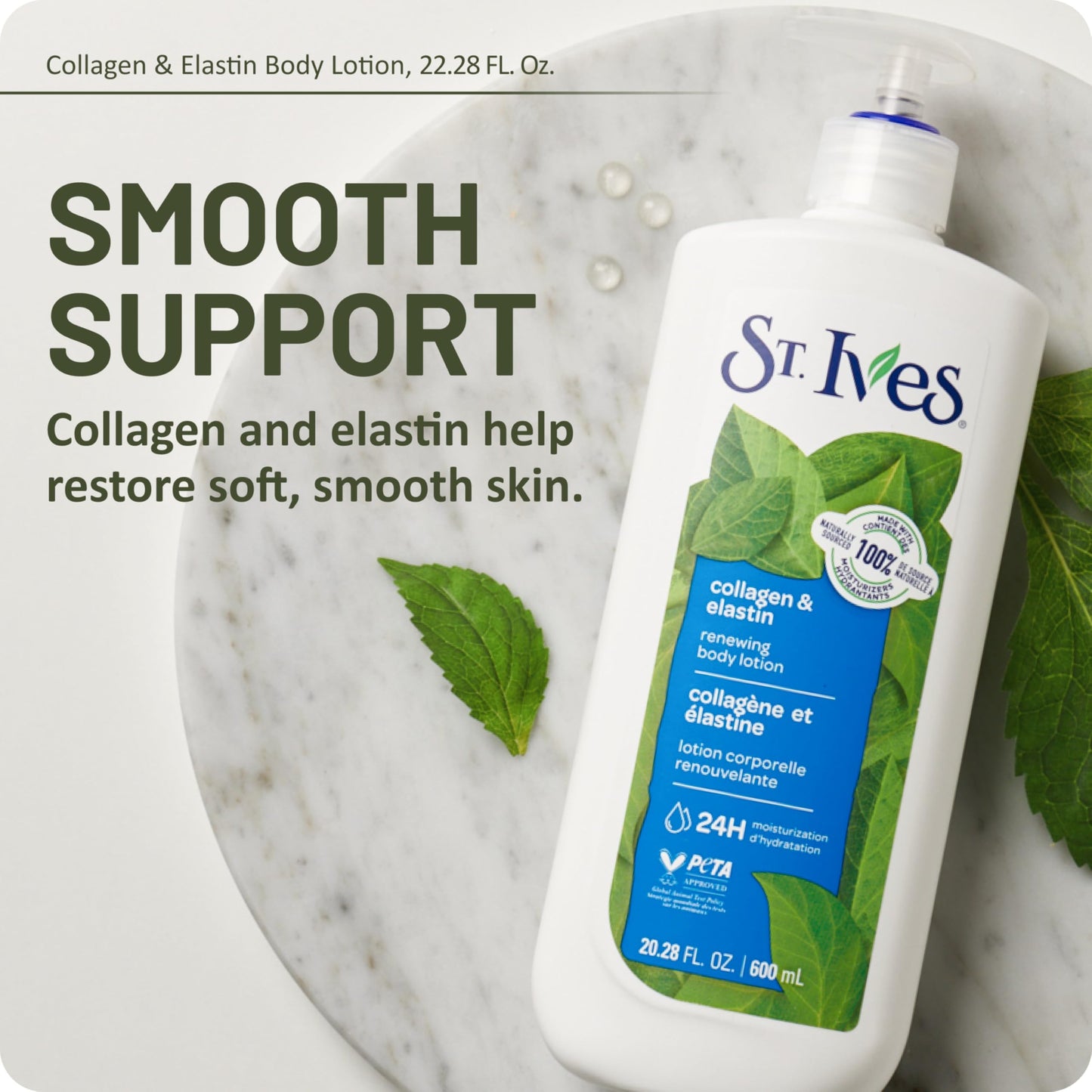 St. Ives Renewing Hand & Body Lotion for Women with Pump, Daily Moisturizer Collagen Elastin for Dry Skin, Made with 100% Natural Moisturizers, 21 fl Beauty & Personal Care St. Ives