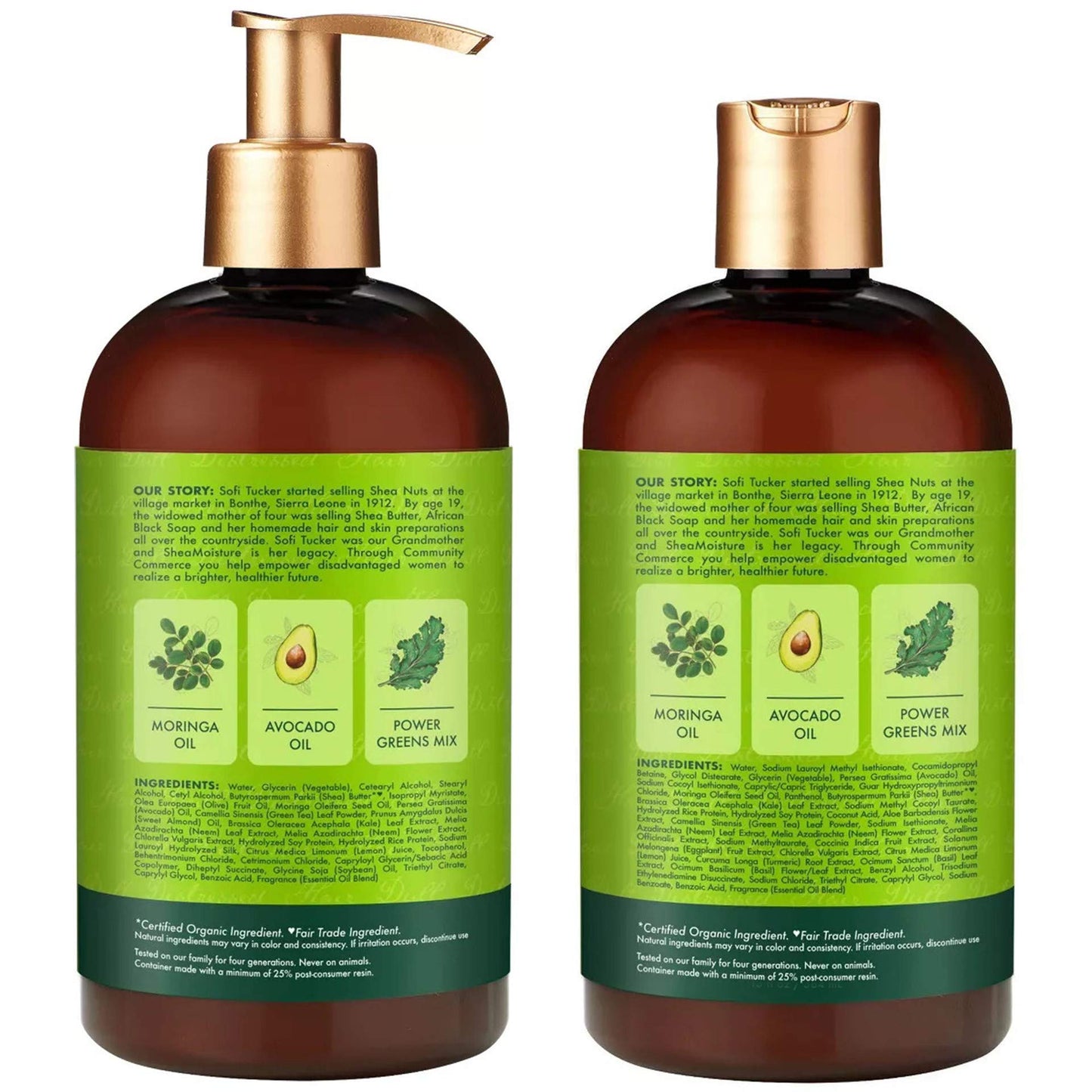 SheaMoisture Power Greens Curly Hair Shampoo and Conditioner Dry Hair Moringa Avocado to moisturize, 13 Fl Oz (Pack of 2) Beauty & Personal Care Shea Moisture