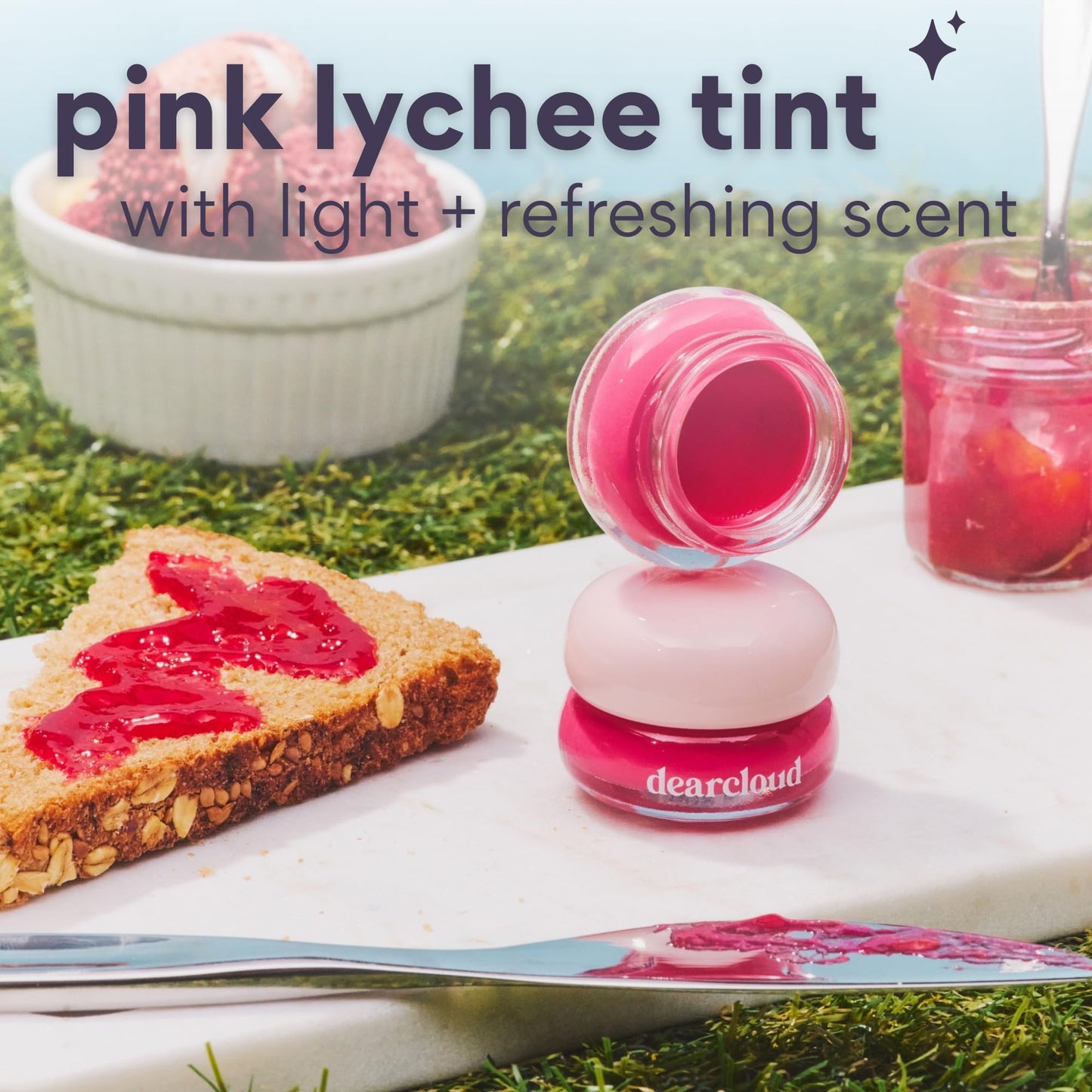 dearcloud Dewy Lip Jam - Lip Balm with Vitamin E (Pink Lychee) Beauty and Personal Care dearcloud