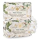 Wavertree & London White Orchid Scented Natural Soap (2 Bars), 7oz Moisturizing French Triple Milled Soap Bars enriched with shea butter - Pure Plant Beauty & Personal Care Wavertree & London