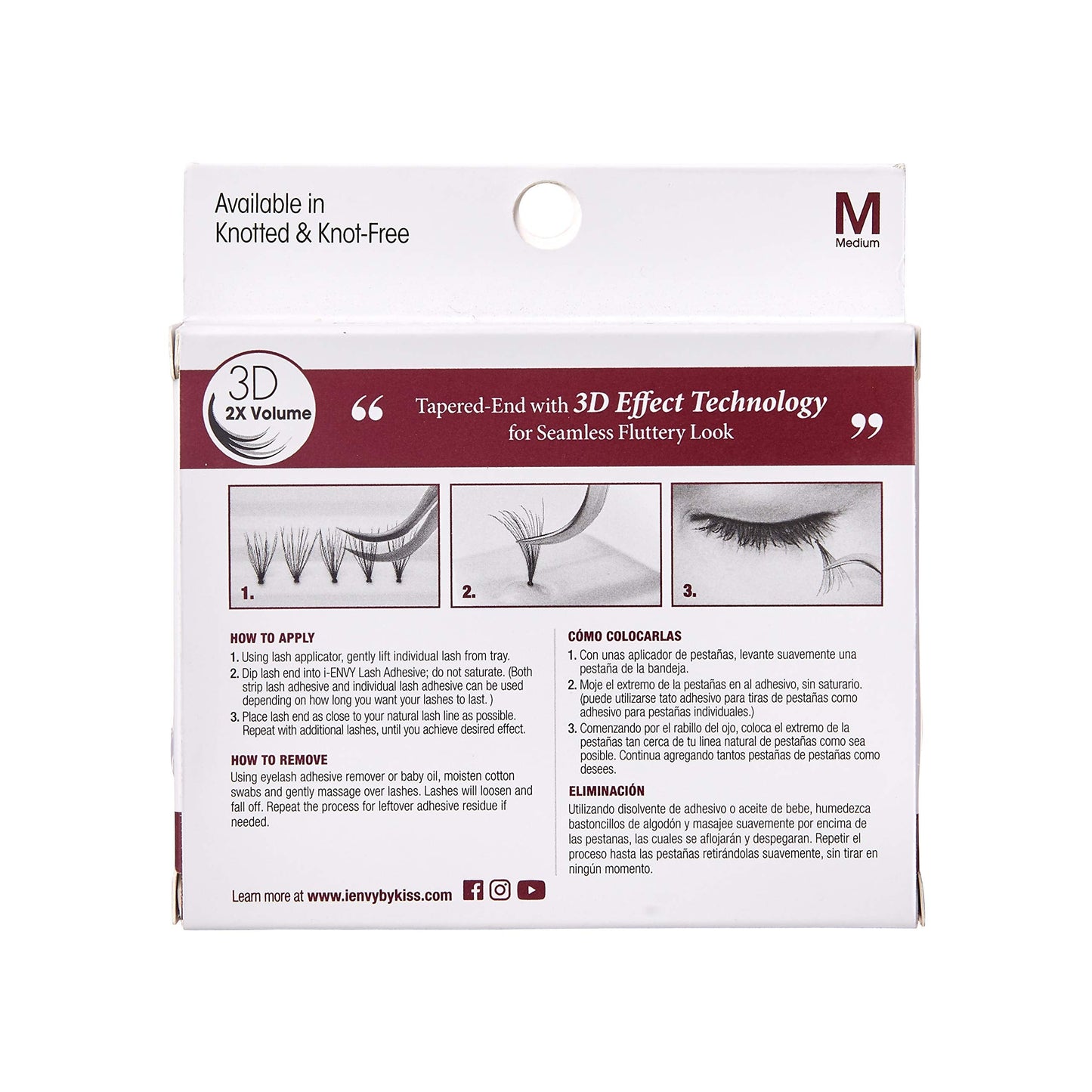 iENVY 3D Individual Lash Knot Free Ultra Black 2X Volume (3 Pack Medium) Beauty & Personal Care i•ENVY
