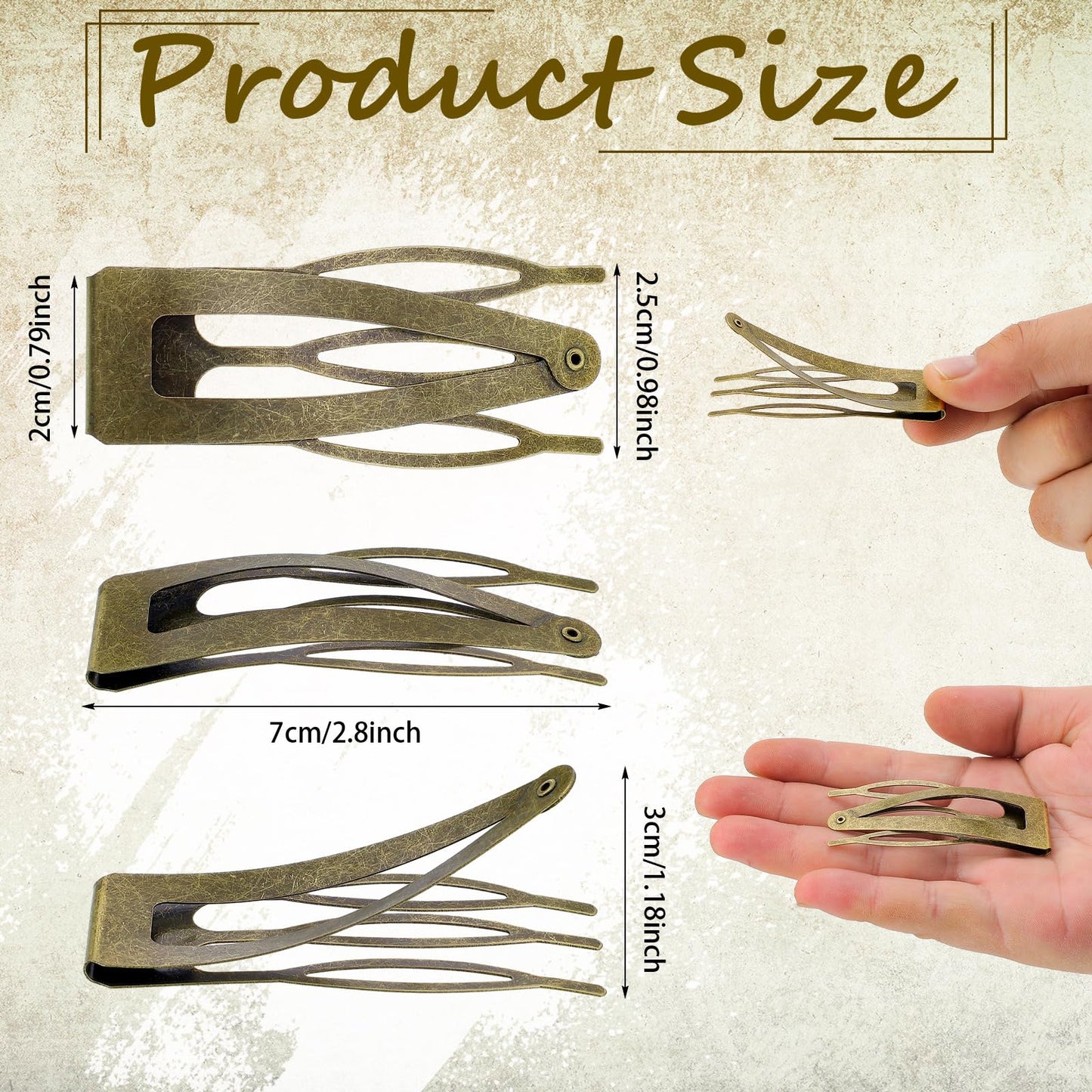 Chinco Ancient Bronze 24 Pcs Double Grip Hair Clips Metal Snap Clips Women Barrettes for Hair Making, Salon Supplies (2.8 Inch) Beauty and Personal Care Chinco