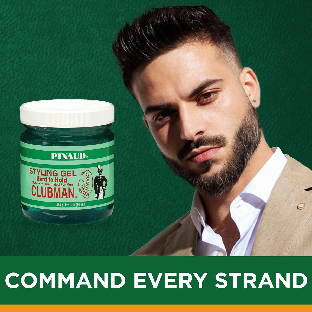 Clubman Pinaud Hair Styling Gel - Hard to Hold & High Shine Hair Gel for Men, Alcohol-Free Formula, Men's Grooming, 16 oz Beauty & Personal Care Clubman