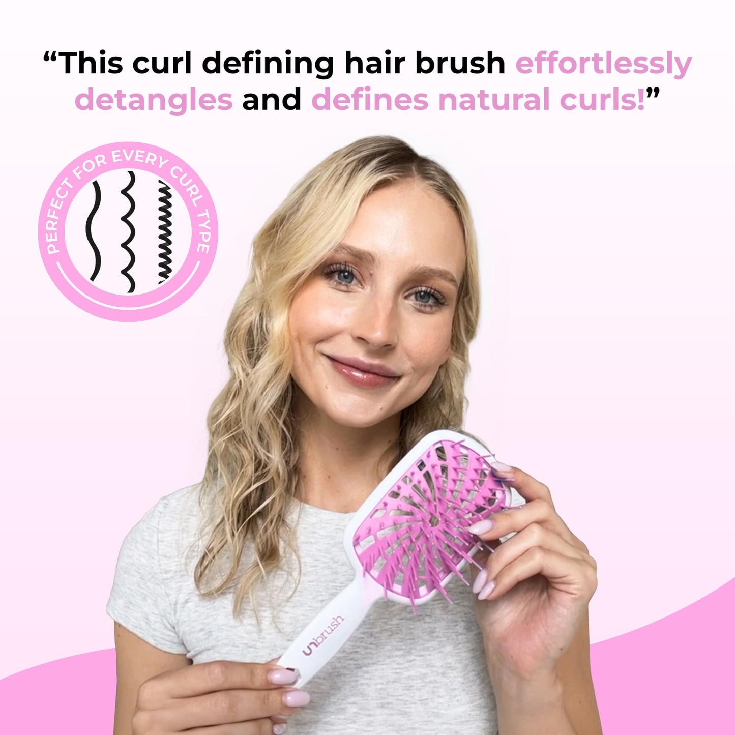 FHI Heat UNbrush Plus - Curly Hair Brush for Gentle & Effective Detangling on Wet or Dry Fragile Hair Types - Detangler Brush w/ 84 UltraFlex Beauty and Personal Care FHI Heat
