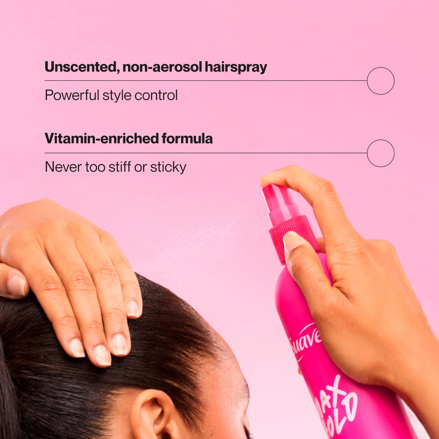 Suave Max Hold Unscented Non-Aerosol Hairspray, Strong Hold, Lightweight, Not Sticky or Stiff, For Smooth, Frizz-Free Styles, All Hair Types, 11 FL OZ Beauty & Personal Care Suave