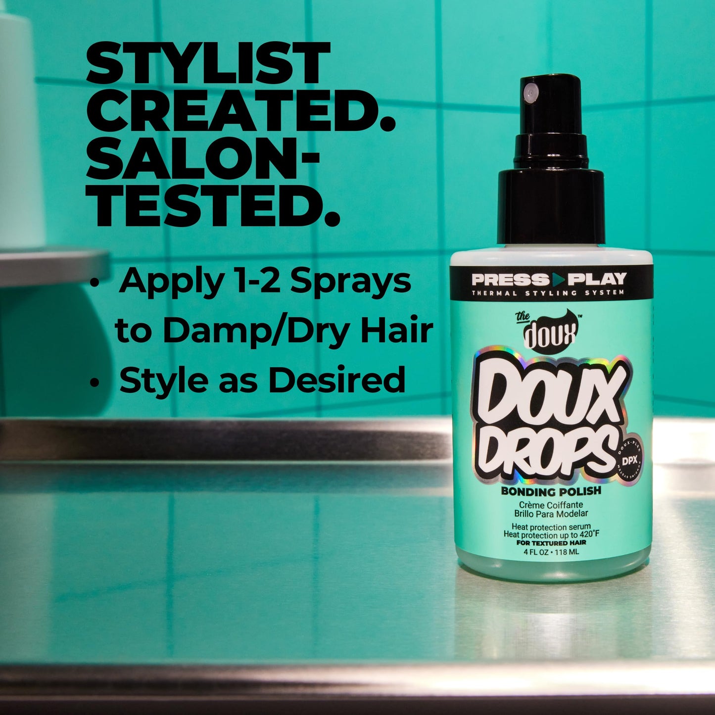 The Doux DOUX DROPS Bonding Polish Spray - Anti-Humidity Hair Smoother & Heat Protectant for Curly Hair - Silkening Bonding Oil with Vitamin E, Baobab Beauty & Personal Care The Doux