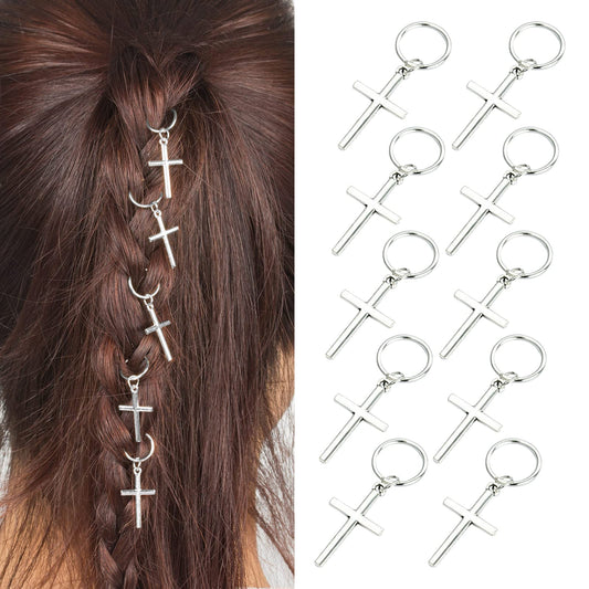 10-Piece Gold & Silver Alloy Hair Clips, Hair Accessories for Braids with Butterfly Charms, Braid Clips with Crystal Accents, Hair Jewelry Hair Cuffs Beauty & Personal Care Heyiminy