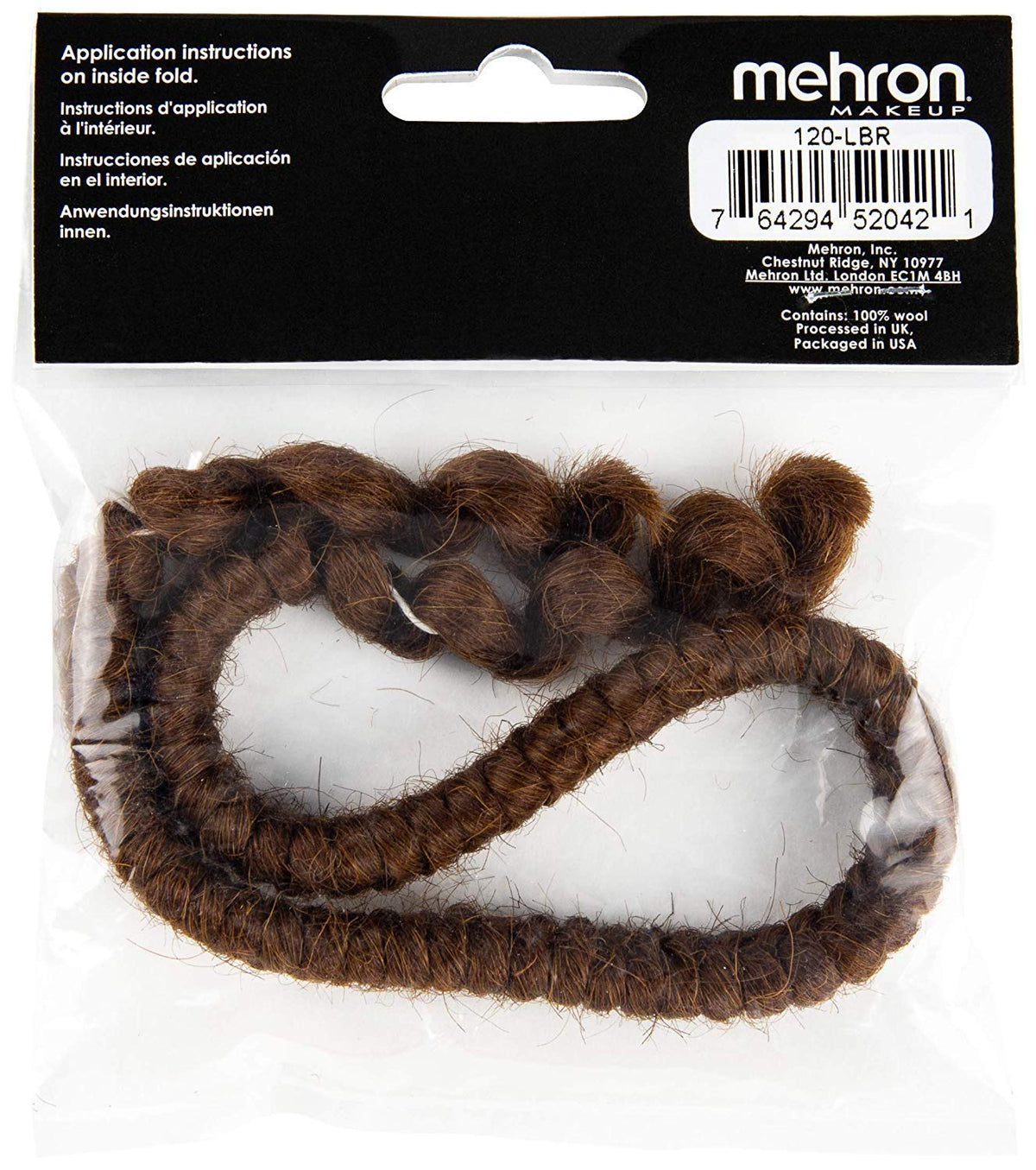 Mehron Makeup Crepe Hair - LIGHT BROWN, Special FX Fake Hair