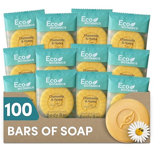 Eco Botanics Travel Size Hotel Toiletry Set 100 Count 0.85 oz Bottles Guest Amenities for Vacation Rentals and Short Term Rentals Paraben Free White Beauty & Personal Care Eco Botanics